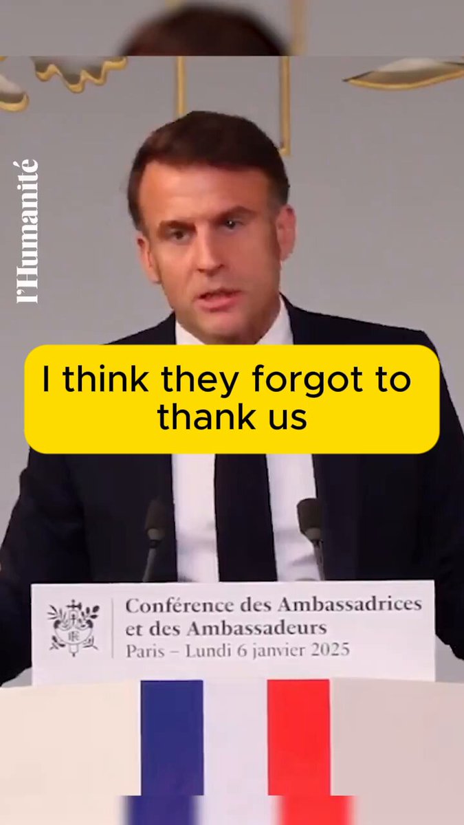 When you thought Macron had reached peak tone-deafness and condescension, he just tops it. He's now literally berating Africans for not thanking France: "I think [Africans] forgot to thank us. It doesn't matter it will come with time. Gratitude, I am well placed to know it, is a disease not transmissible to humans. But I say this for all African rulers who did not have the courage with respect to their public opinions to say it: none of them would today have a sovereign country if the French army had not been deployed in this region"