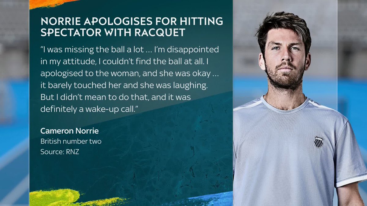 "I'm disappointed in my attitude" Cameron Norrie responds after throwing his racket into the crowd during his straight-sets defeat at the Auckland Classic 🎾