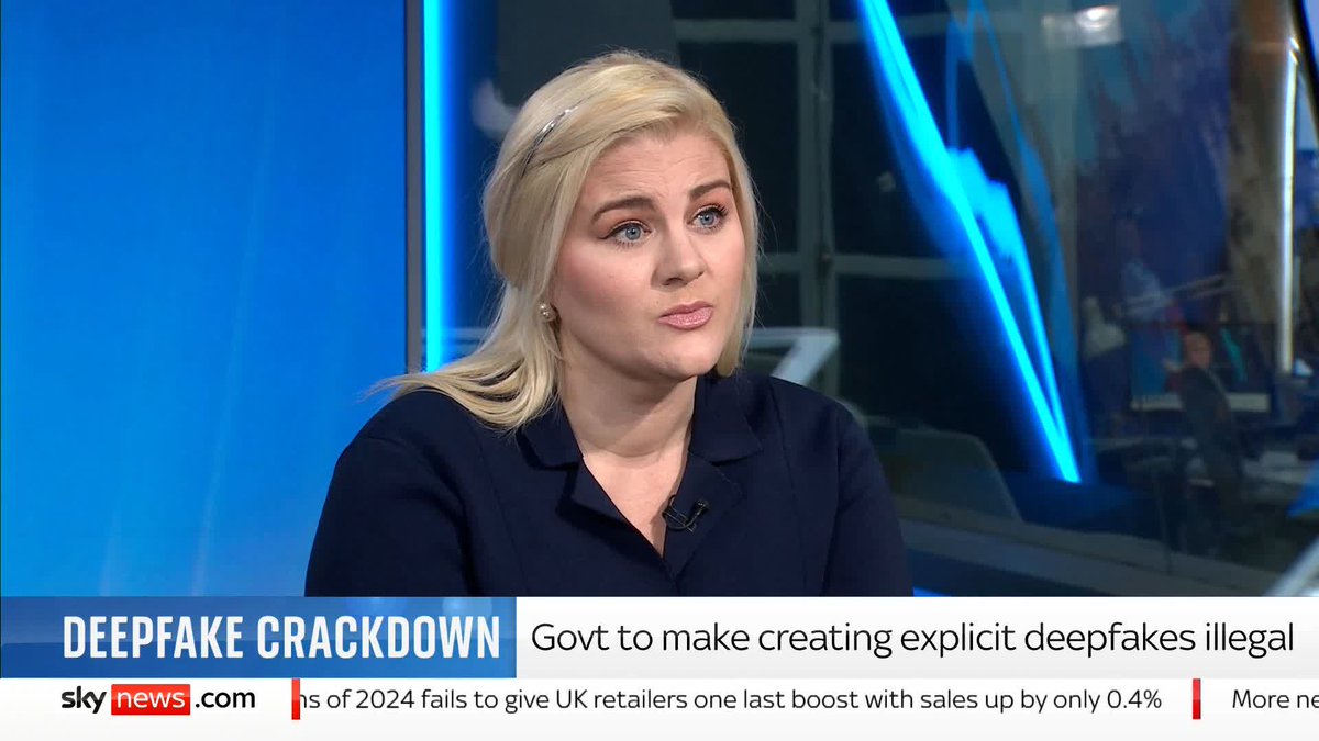 "These perpetrators of these crimes deserve to feel the full force of the law." Minister for Victims and Violence against Women and Girls Alex Davies-Jones MP stresses the government's plans to make creating explicit deepfakes illegal. 📺 Sky 501/YouTube