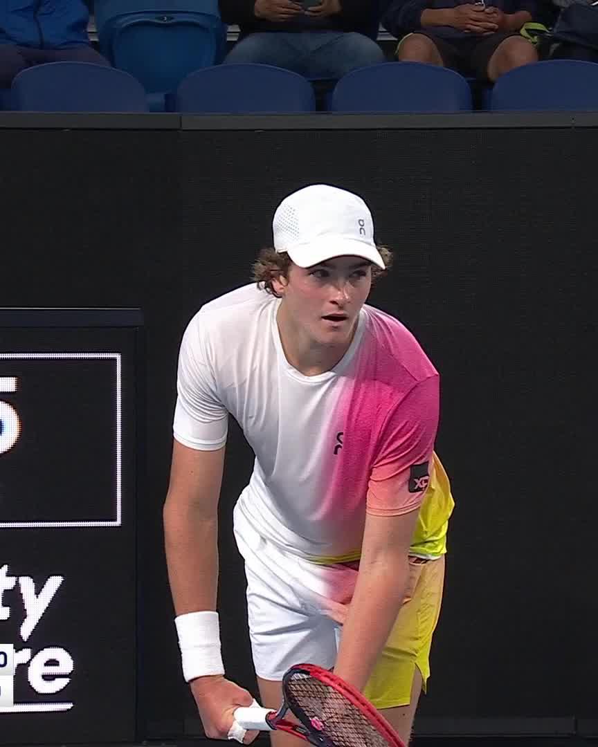 Fresh off his ATP Tour Next Gen title, Joao Fonseca defeats Federico Gomez 6-4, 6-0 to reach second round of #AO2025 qualifying 👀