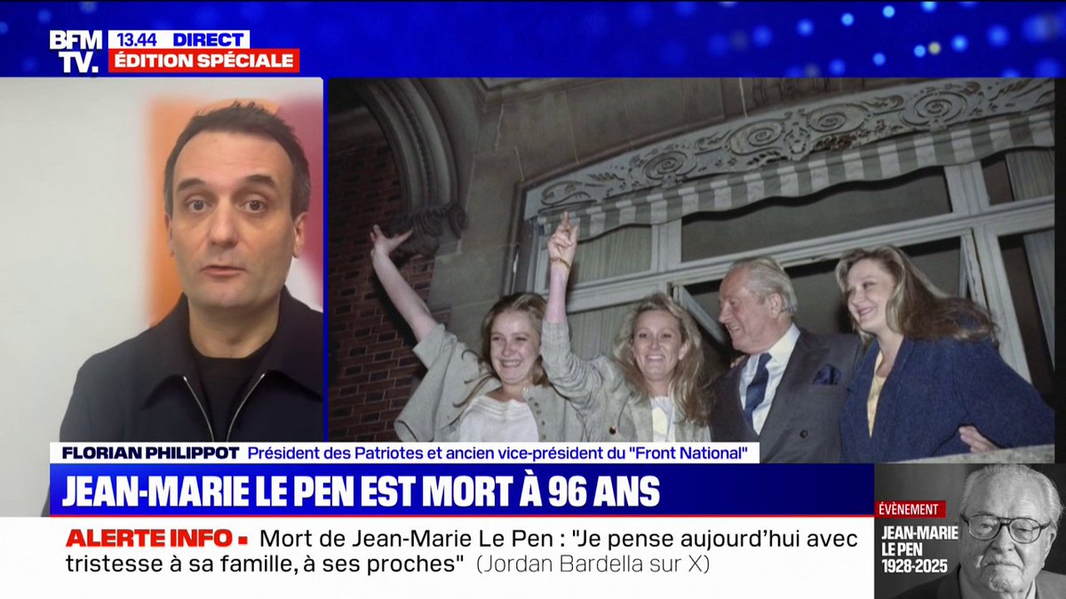 Pour Florian Philippot, ce qu'il restera de Jean-Marie Le Pen, "c'est l'aspect visionnaire"