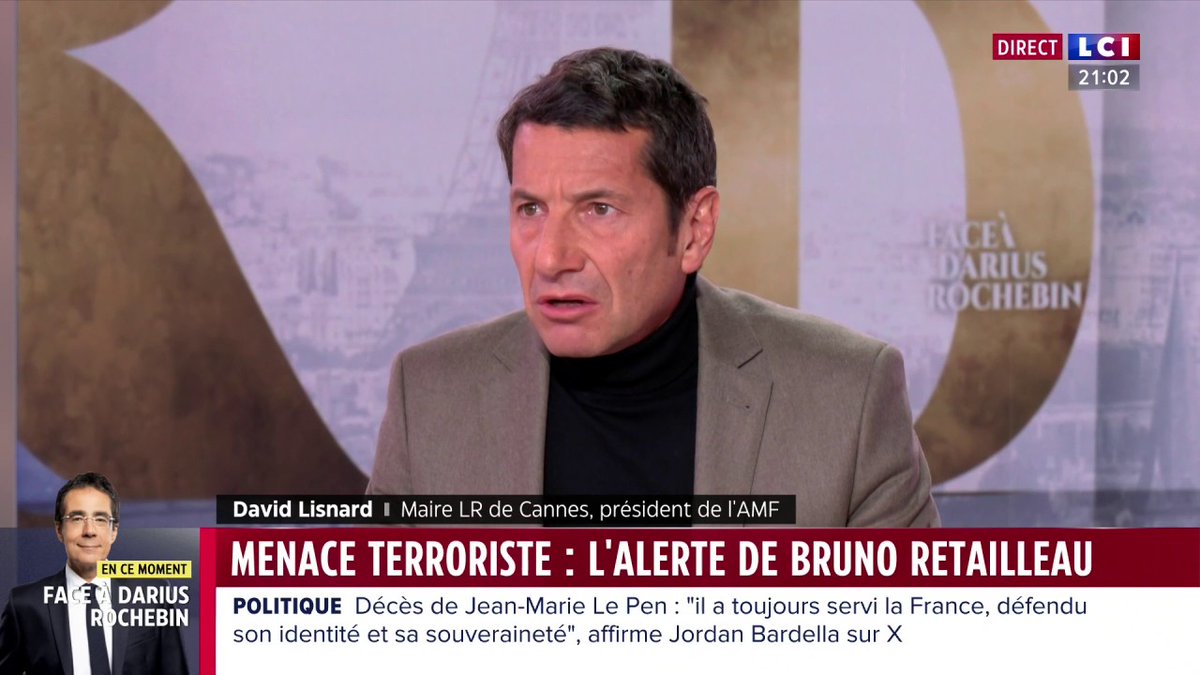 🗣️ "Je suis toujours sidéré par le silence des néoféministes face à la société patriarcale islamiste" déclare le maire LR de Cannes et président de l'AMF, David Lisnard, invité de Darius Rochebin