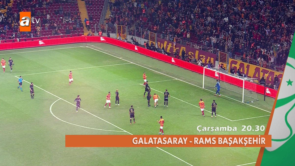 Kupa heyecanı atv'de 🏆 Galatasaray - RAMS Başakşehir maçı bu akşam 20.30'da atv'de. #Galatasaray - #Başakşehir ⚽️