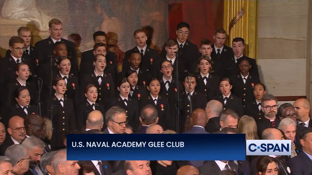 U.S. U.S. Naval Academy Glee Club performs 'My Country, 'Tis of Thee' at President Jimmy Carter Memorial Service.