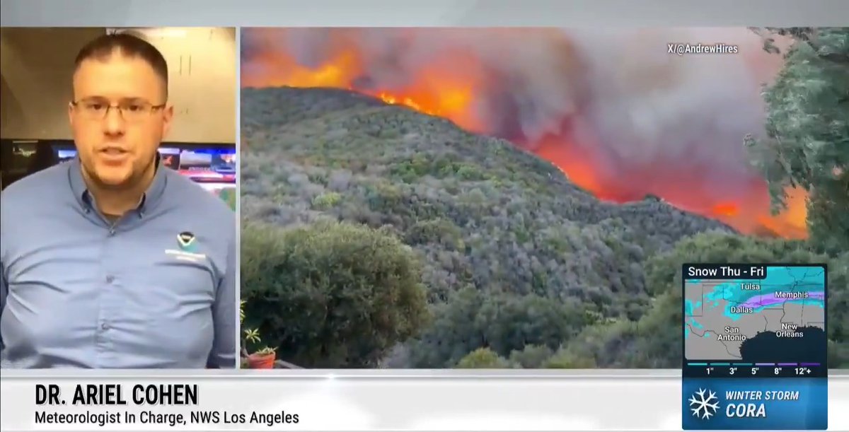 "Heed those warnings. It's a matter of life and death." The #PalisadesFire has quickly exploded to more than 700 acres - here's the very latest on what's happening with NWS Los Angeles meteorologist Dr. Ariel Cohen: