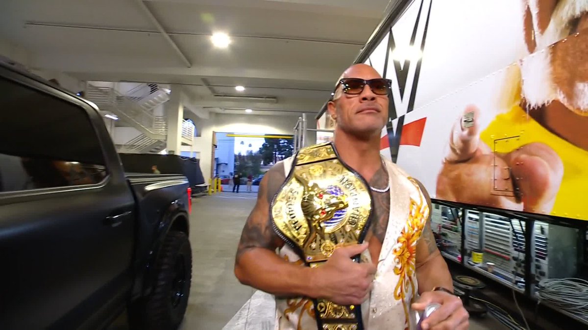 HE'S. HERE. Dwayne Johnson has arrived to #NewYearsEvil! ⚡ #WWENXT