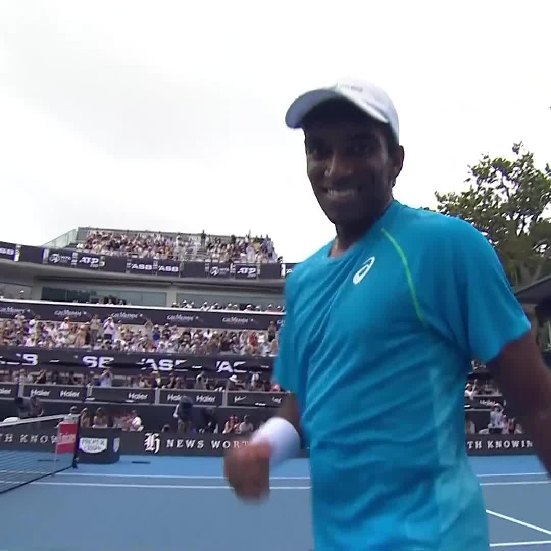 Sealed with an ACE 💥 19-year-old Nishesh Basavareddy takes out defending champ Tabilo for his first ATP quarter-final and first Top-25 win! #ASBClassic25