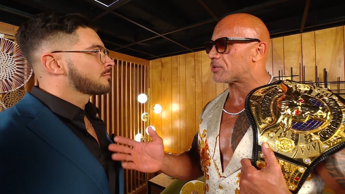 😱 😱 😱 Ethan Page just went face-to-face with Dwayne Johnson! A V A #NewYearsEvil
