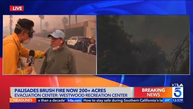 Steve Guttenberg…hero of the #PalisadesFire staying back helping move cars for fire trucks to get through