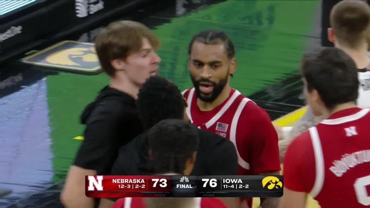 OT in Iowa City 🤯 Nebraska Men's Basketball's Brice Williams hits a 3 at the buzzer to tie it up. #B1GMBBall on Peacock 💻