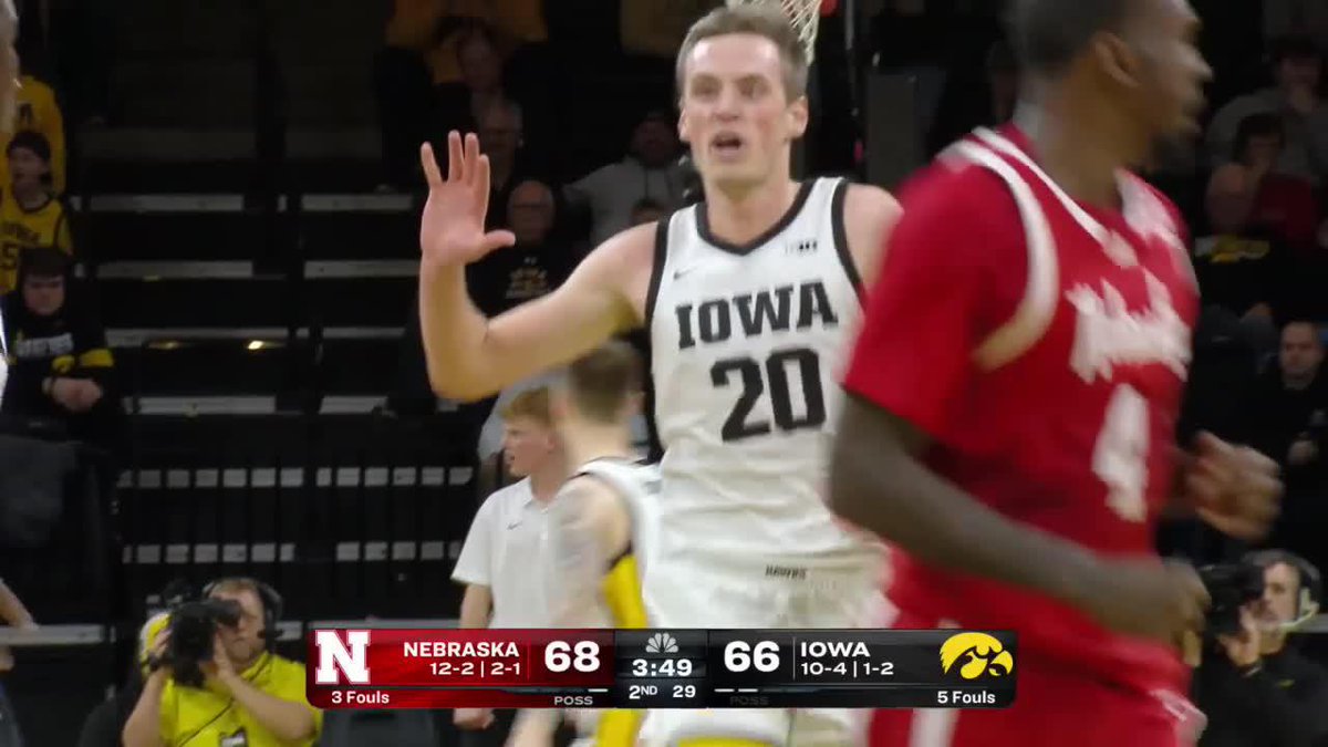 Payton Sandfort had 0️⃣ points in the first half. He finished with 30 😱 Relive the star's hot second half in Iowa Men’s Basketball' OT win over Nebraska 👇 #B1GMBBall