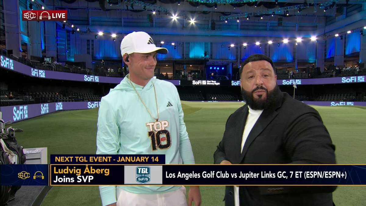 Ludvig Aberg enjoyed playing in front of fans on the TGL stage 🤩 He joined Scott Van Pelt after The Bay GC got the inaugural TGL win ⛳️