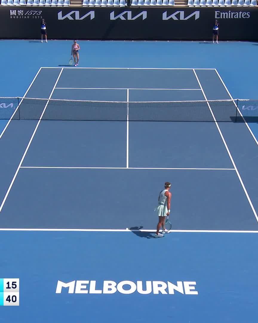 Comeback queen! Eva Lys trailed 1-5 in the first set and came back to win it 7-5. She trailed 1-4 in the second and came back to win it 6-4! She defeats Arina Rodionova in straight sets to advance to the final round of qualifying. #AO2025