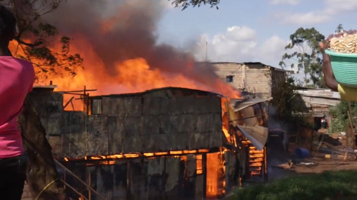 We stumbled on a ferocious fire outside Nairobi while filming in Kikuyu on Friday. It was mostly ordinary people with buckets, basins, and bare hands that helped put it out