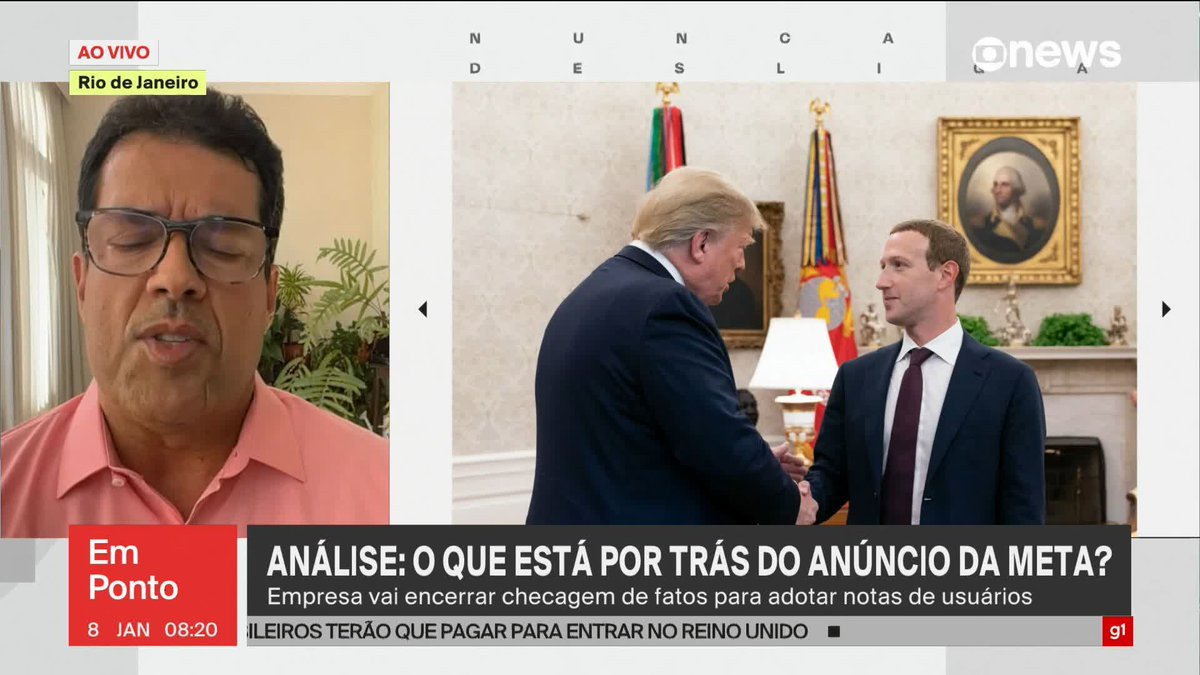 Para André Trigueiro, declaração de Mark Zuckerberg sobre fim da checagem de fatos na Meta 'foi covarde e desonesta': "Atribui um poder que ele sabe que o usuário não tem diante da avalanche de fake news". ➡ Assista ao #GloboNewsemPonto: #GloboNews