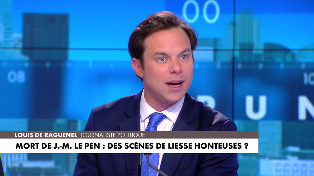 «C'est le symptôme d'une civilisation en pleine déchéance», réagit le journaliste Louis de Raguenel après les scènes de liesse qui ont suivi le décès de Jean-Marie Le Pen.