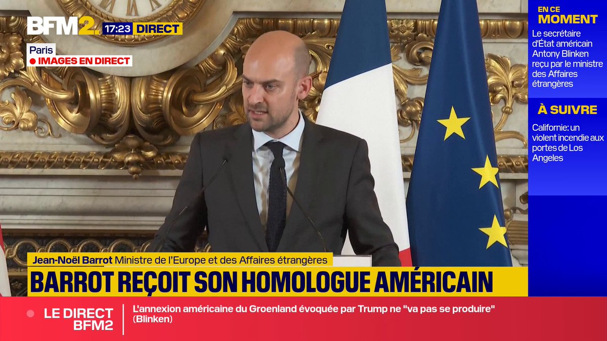 💬 "Il appartient à la Commission européenne de faire appliquer ces nouvelles lois européennes" Jean-Noël Barrot, ministre des Affaires étrangères, aborde le risque d'ingérence de la part des réseaux sociaux dans les élections