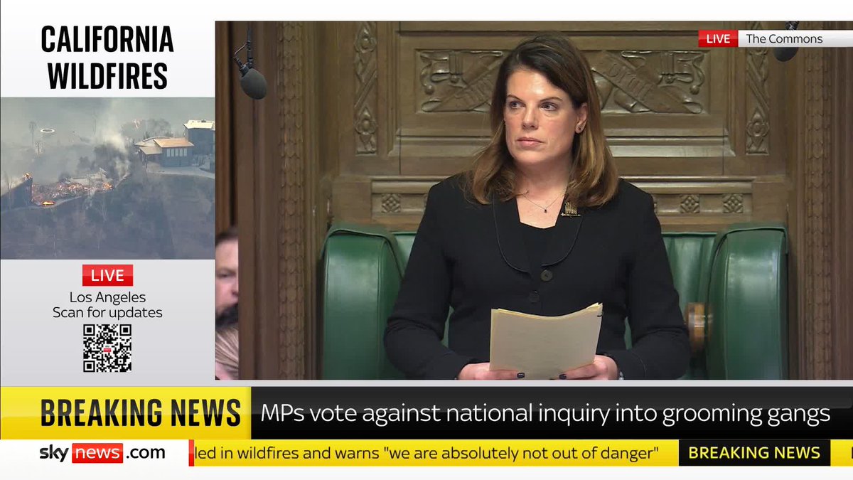 BREAKING: MPs have just voted against an amendment to the Children's Wellbeing and Schools Bill proposed by the Conservatives. The amendment would have looked to force a statutory inquiry into grooming gangs, which Labour have refused. 📺 Sky 501 and YT