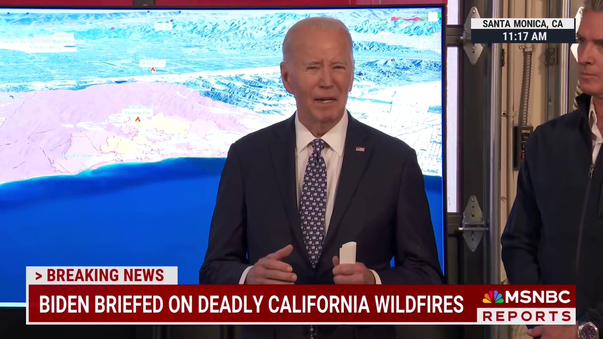 “We are prepared to do anything and everything for as long as it takes to contain these fires." President Biden receives an in-person briefing on the wildfires raging across the Los Angeles area.
