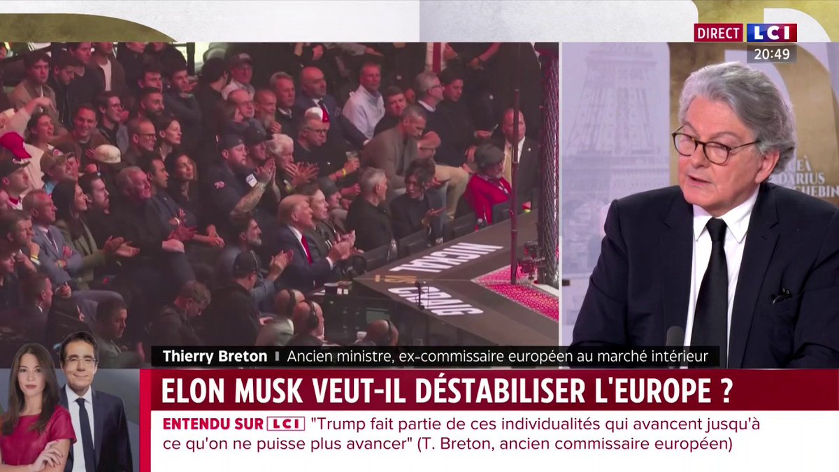 🗣️ Thierry Breton estime "possible" que l'Union européenne interdise le réseau X en Europe ▶️ Darius Rochebin
