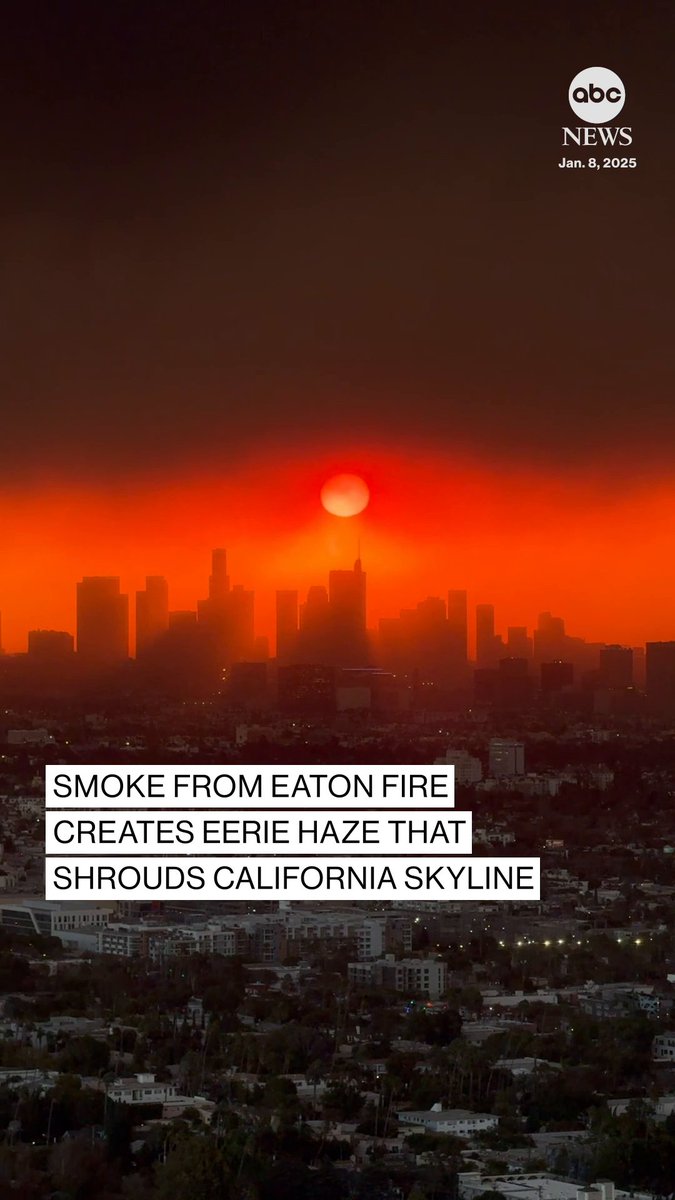 Eerie haze: This is what the Los Angeles skyline looks like from smoke from multiple nearby wildfires. 😔 Watch live fire coverage here: