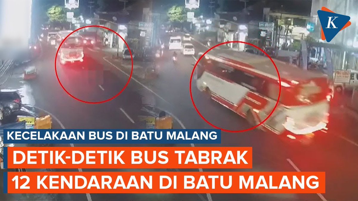 Detik-detik Rekaman CCTV Bus Tabrak 12 Kendaraan di Batu Malang Tewaskan 4 Orang | #KecelakaanBus #Batu #Malang