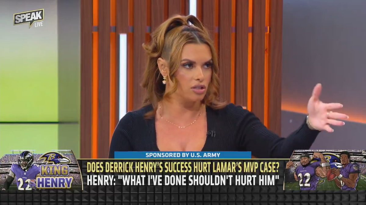 .Joy Taylor on how Derrick Henry's success might actually hurt Lamar's MVP case... And wait for the bar she used at the end. 😂
