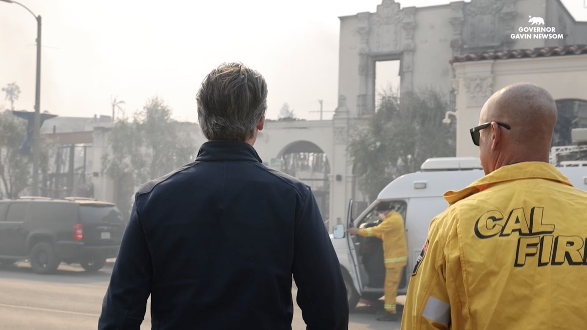 I'm on the ground in Los Angeles overseeing the rapid deployment of state, local, and federal resources against the multiple wildfires in the area. Track the latest information and get alerts ➡️