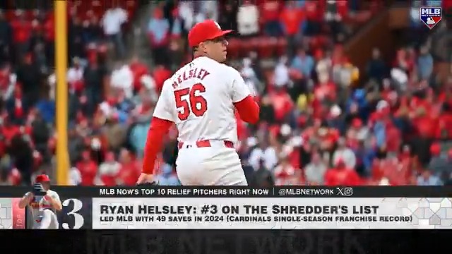 A league-best 49 saves were tallied by St. Louis Cardinals closer and NL Reliever of the Year, Ryan Helsley! ๐ He is The Shredder's #3 reliever entering 2025. #Top10RightNow