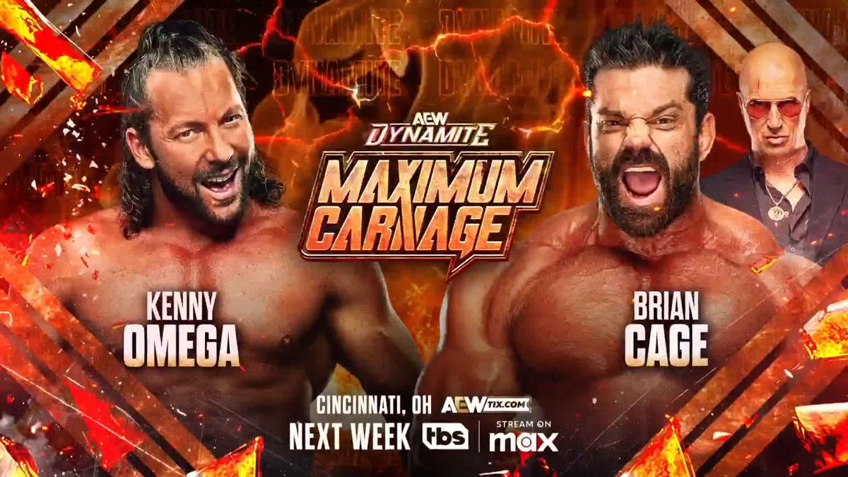 Kenny Omega won't have to wait long to get his hands on The Don Callis family! NEXT WEEK Kenny Omega returns to action against Brian Cage! Watch #AEWDynamite LIVE on TBS Network &amp; @SportsOnMax Kenny Omega | @BrianCageGMSI | The Invisible Hand | Will Ospreay • ウィル・オスプレイ