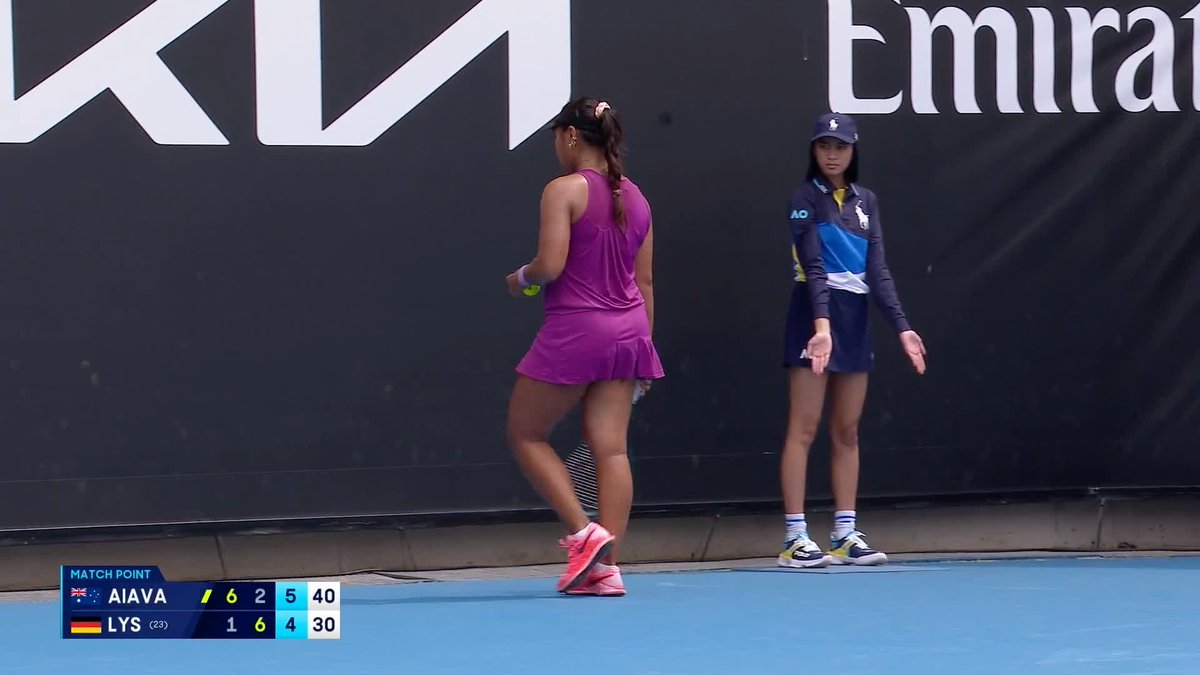 Local hope @destaneeaiava outlasts Eva Lys to win a place in the main draw! It's her first #AusOpen appearance since 2021 and fifth overall. The Aussie got the better of her German opponent 6-1 2-6 6-4 #AO2025