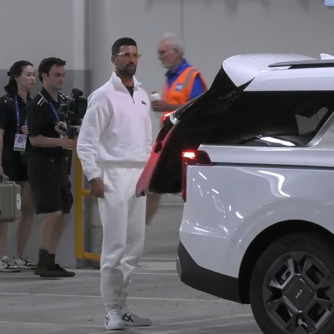 The man has arrived 😎 Novak Djokovic is in the house ahead of A Night with Novak! 🎆 #AO2025