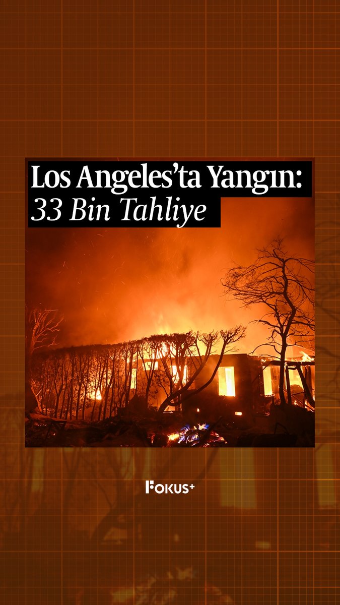 ➕ Los Angeles’ta şiddetli rüzgarların etkisiyle hızla yayılan orman yangınları, 33 bin kişinin tahliyesine ve 1000’den fazla binanın zarar görmesine neden oldu. ▪️ Yangınlarda şu ana kadar 2 kişi hayatını kaybederken, itfaiye ekipleri kontrol altına almakta güçlük çekiyor. ABD Başkanı Joe Biden, federal yardım için hazır olduklarını açıkladı.