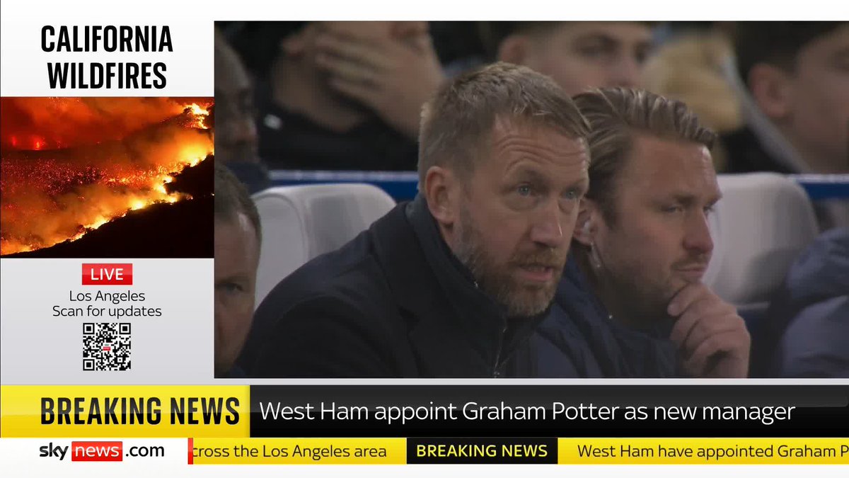 BREAKING: Graham Potter has been appointed as West Ham head coach and will now succeed Julen Lopetegui, who was sacked by the club