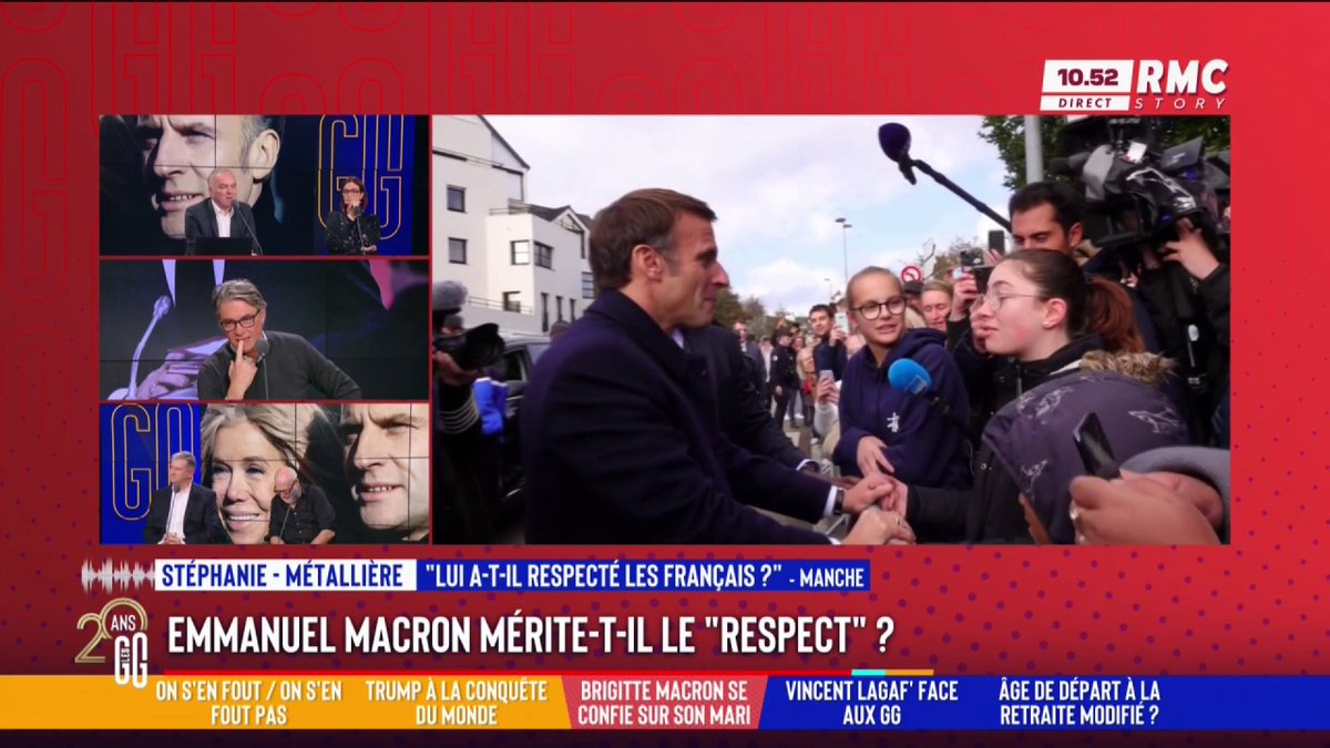 🏛️ Pour Brigitte Macron, son mari mérite le « respect » 📞 Stéphanie : "Qu'il commence déjà à nous respecter lui ! Quand il dit aux Français qu'il faut qu'ils traversent la route pour trouver du travail, toutes ses sorties... Ce n'est pas respectueux !" #GGRMC