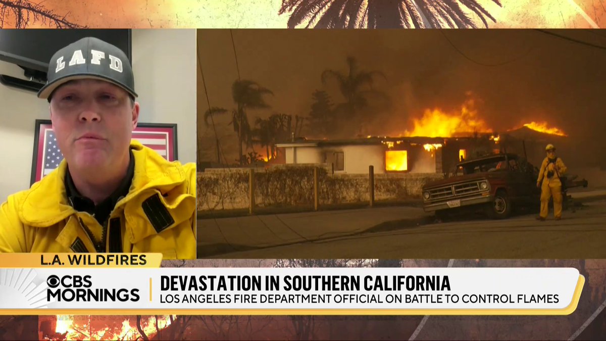 “This is unlike anything that I’ve seen in my 25 years on the fire department”: L.A. County Fire Department Public Information Officer Captain Adam VanGerpen shares an update on the devastating L.A. wildfires, including how crews worked overnight to minimize the spread.