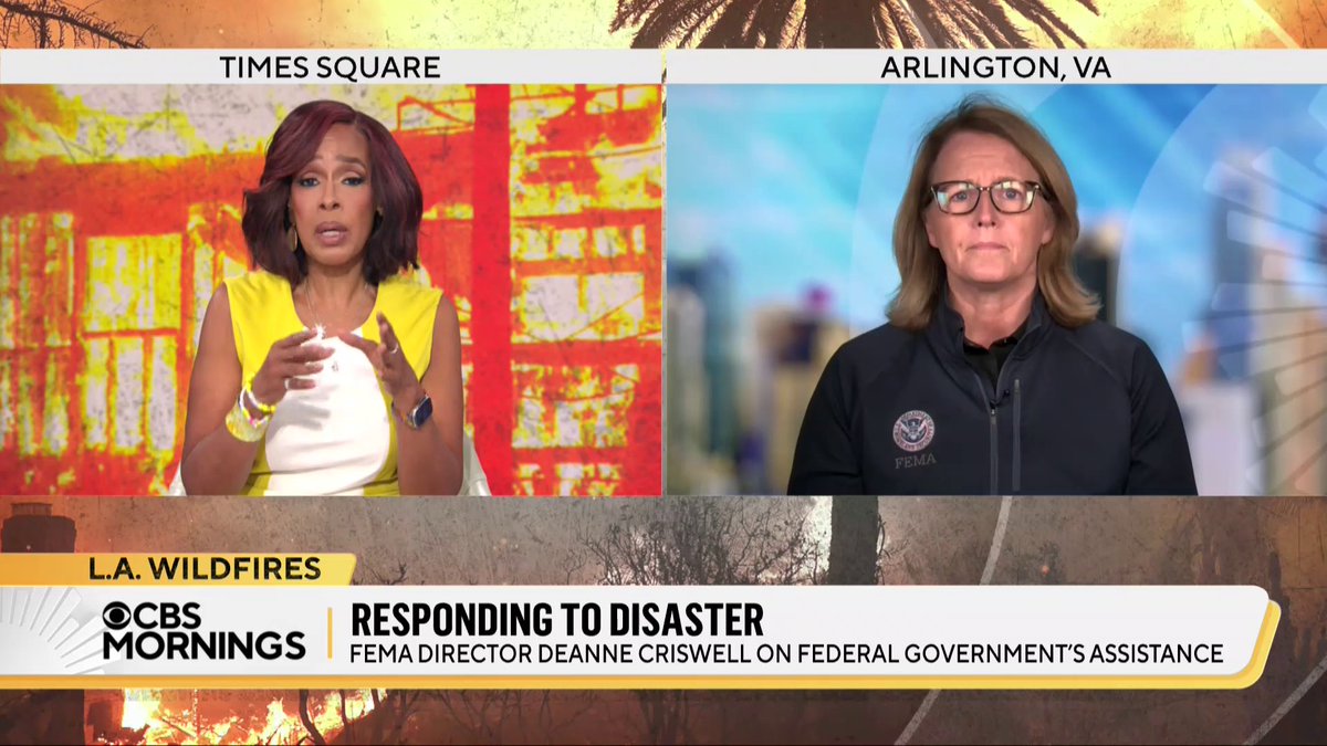How is the federal government responding to the deadly wildfires in Los Angeles? “This is still a very dynamic and dangerous situation,” says FEMA's ARCHIVED: Deanne Criswell, sharing the resources currently available — and urging residents to heed advice from local officials.