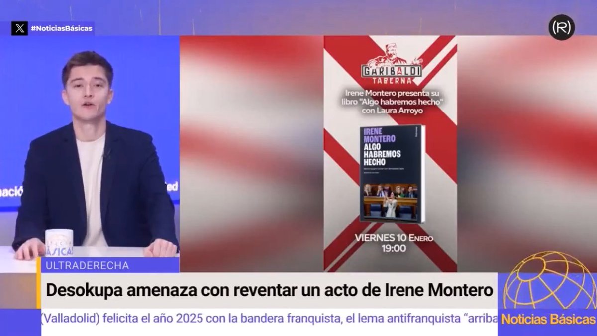 El führer de Desokupa parece echarse atrás en sus amenazas al acto de Irene Montero en la Taberna Garibaldi. Un nuevo ridículo en la ya larga lista de Daniel Esteve. 📺 NOTICIAS BÁSICAS |