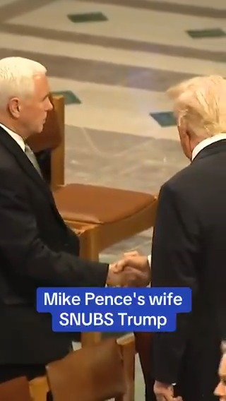 Mike Pence's wife Karen snubs Trump at Carter funeral.