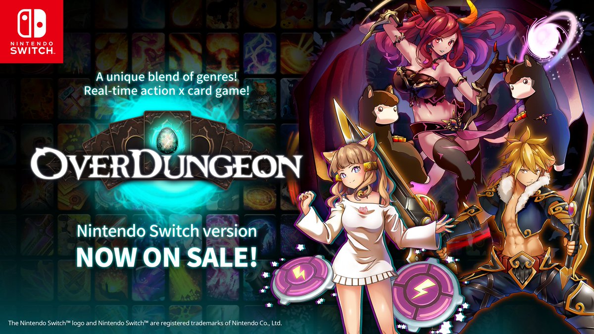 Overdungeon releases on the Nintendo Switch™ today✨ 50% off sale to celebrate the release🎉 Roguelike x Tower Defense x Card Game Genre-blending real-time action card game🃏 Nintendo eShop