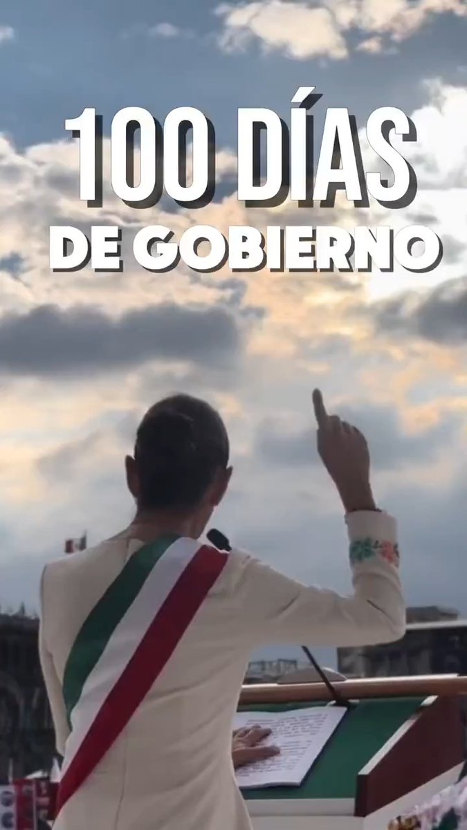 Este domingo presento al pueblo el informe por los primeros 100 días de gobierno; todas y todos los mexicanos están invitados al Zócalo. El evento será amenizado por el grupo Legado de Grandeza. Los espero.