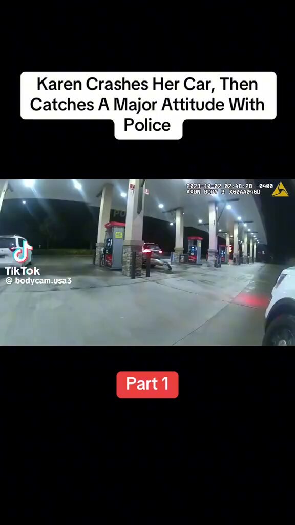 This KAREN CRASHED her car then catches major attitude with police and finds out the hard way! Why are people like this? You think she’s a liberal?