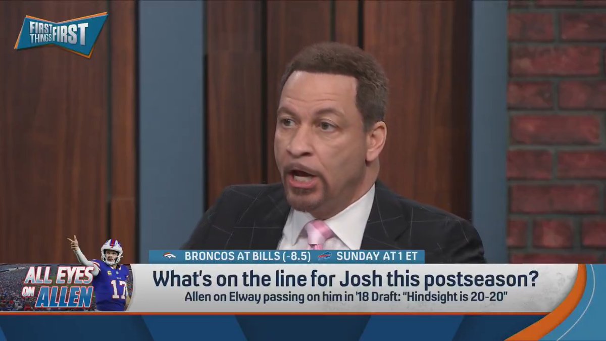 โIf he wins the Super Bowl, he will be viewed by many and talked about like the best player in the NFL.โ โ Chris Broussard on Josh Allen