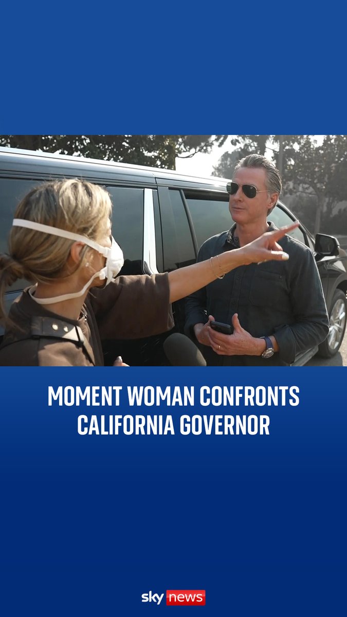 Palisades resident confronts California governor Gavin Newsom over LA wildfires.