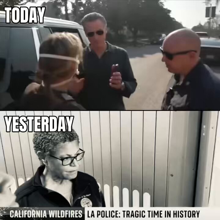 California leadership is getting ripped for their failure to protect Californians from the devastating fires. Today: Newsom called out by a furious resident for lying about being on a call with President Biden. Yesterday: LA mayor Karen Bass gets called out by a reporter for refusing to take the fire threat seriously. You love to see it. Californians deserve better.