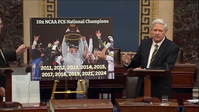 .NDSU Football's 10th FCS Championship win is a remarkable achievement! I spoke with President Trump & he agrees - we should visit the White House with them once again to celebrate their victory! Congrats to the players, Coach Polasek & his staff for their hard work. #GoBison 🏆