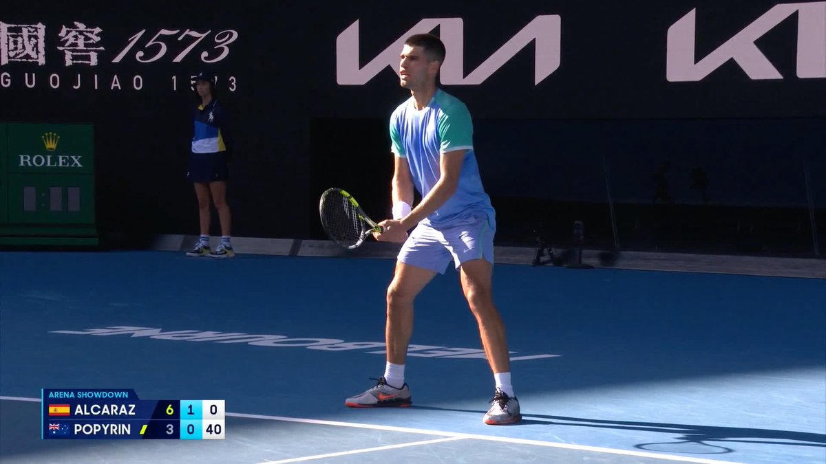 167km/h off the forehand. You might hear it whistle past, but you wouldn't see it! #AO2025 • Carlos Alcaraz