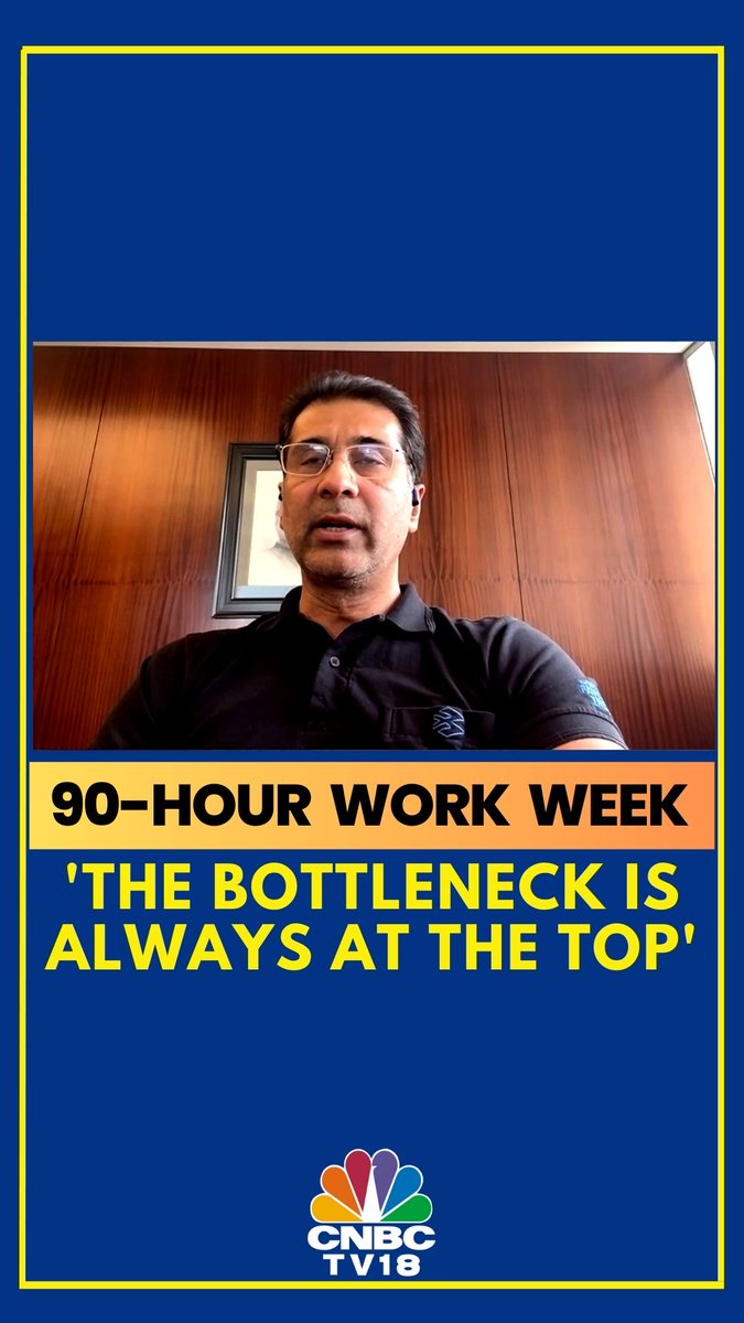 'Top leadership needs to do a lot of thinking if it is not able to draw productivity with an employee spending 12 hours at work along with the commute,' says Bajaj Auto Ltd MD Rajiv Bajaj as he weighs in on the 90-hour work week debate. #Watch #90hourworkweek #90hours #70hourworkweek #larsenandtoubro #rajivbajaj #bajajauto #narayanamurthy #cnbctv18digital Surabhi Upadhyay