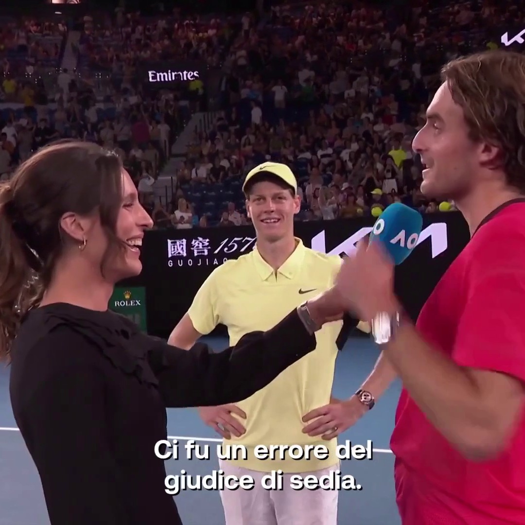 Viva l'onestà 😬🎩 #Sinner #AO2025 #Tsitsipas #EurosportTENNIS