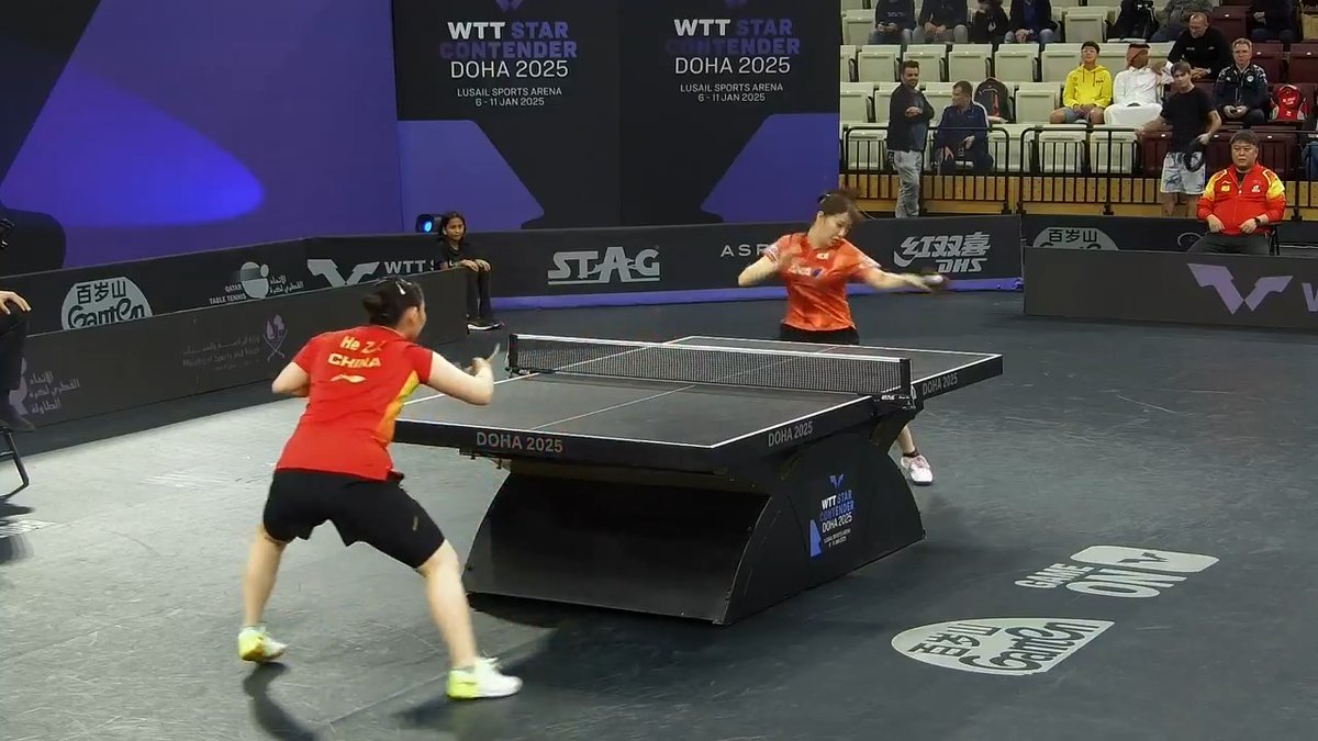 2ゲーム先取されるも逆転勝利❗️❗️ 4強入り一番乗り💪🔥 #WTTドーハ🇶🇦 女子シングルス準々決勝 🇯🇵#長﨑美柚 3-2 何卓佳🇨🇳 10-12/6-11/11-7/11-9/11-6 🔴スコア速報・トーナメント表はコチラ👉 #テレ東 #卓球